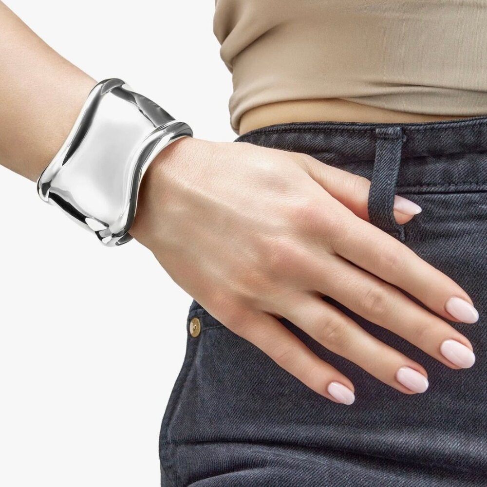 Tiffany & Co. Polished Silver Sculptural Cuff Bracelet
